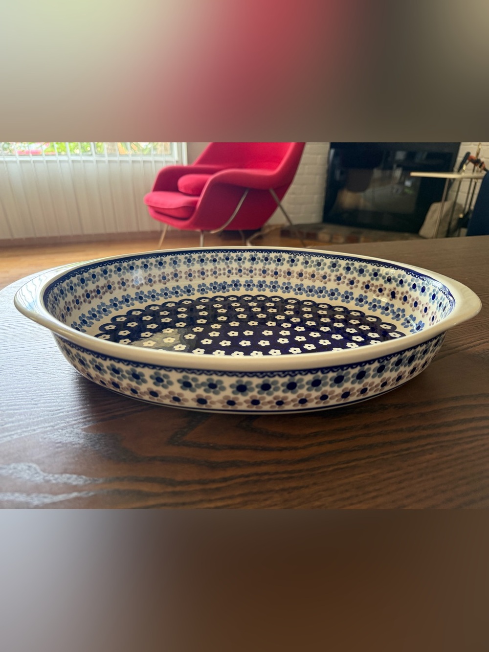 Large Bolesławiec Oval Bakeware Dish